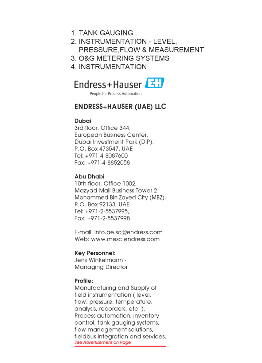 Endress Hauser Instruments International Ag Bahrain Bahrain