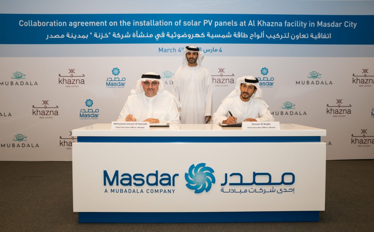 Masdar to Install Rooftop  Solar PV Systems at Khazna’s Masdar City Facility