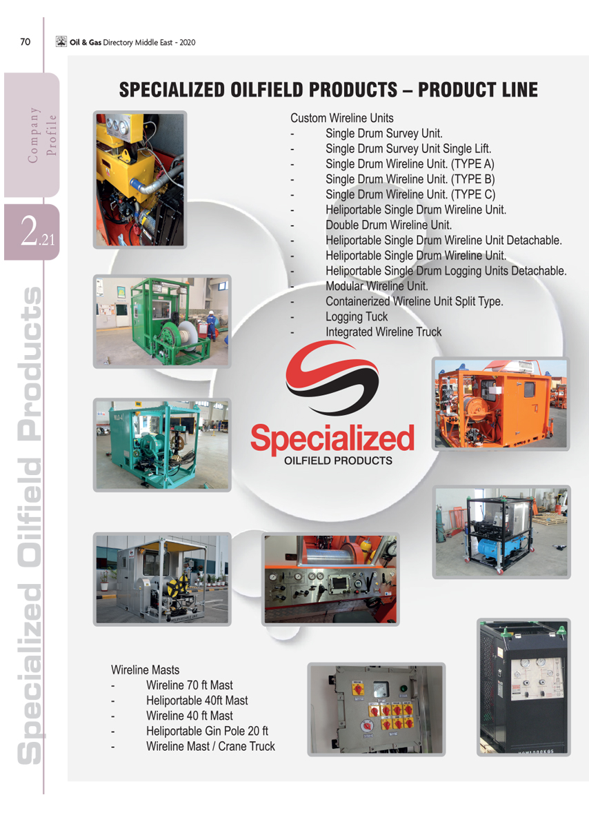 Specialized Oilfield Products L.L.C. P.O.Box 35624, Abu Dhabi, United