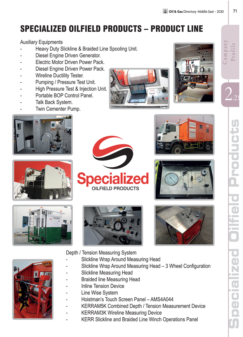 Specialized Oilfield Products L.L.C. P.O.Box 35624, Abu Dhabi, United